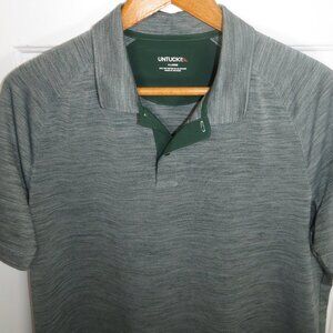 Untuckit Hannifer Performance Polo Shirt Golf Stretch Dark Green Heather XL